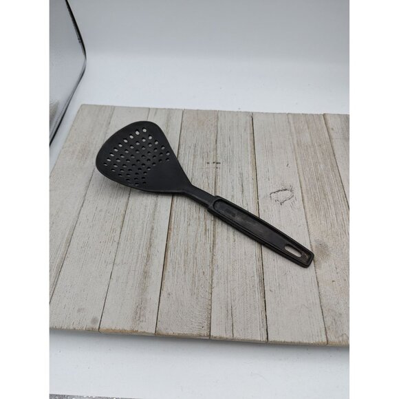 Strainer Slotted Spoon Strainer 10 1/2" Black Nylon - Picture 1 of 6